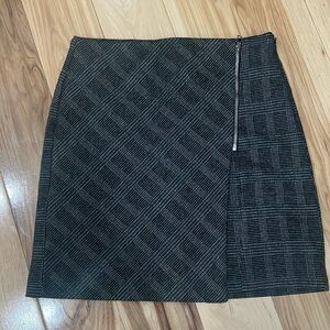 Plaid faux wrap front mini skirt - like new!